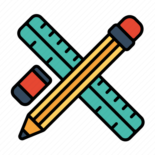 Drawing, pencil, tool, ruler, eraser, graphics, graphic design icon - Download on Iconfinder