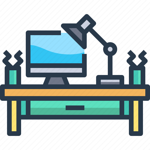 Computer, desk, office, station, work icon - Download on Iconfinder