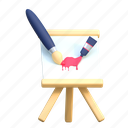 painting, canvas, tool, illustration, isolated, graphic design, user interface, 3d icon 