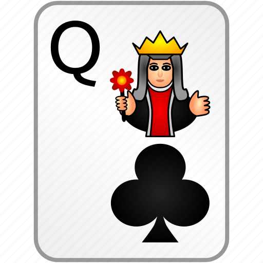 Clubs, queen, card, casino, poker icon - Download on Iconfinder