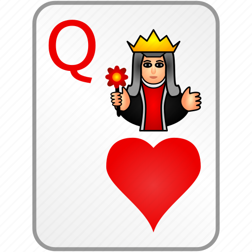 Hearts, queen, card, casino, poker icon - Download on Iconfinder