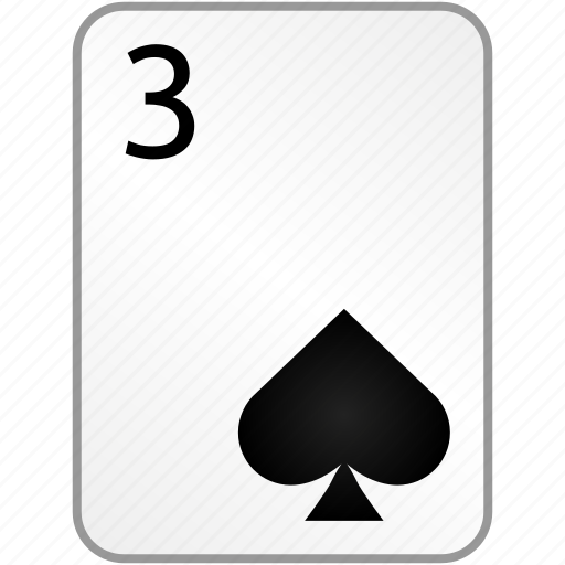 Spades, card, three, casino, poker icon - Download on Iconfinder