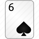 spades, card, six, casino, poker