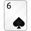 spades, card, six, casino, poker 