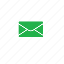envelops, green, letters