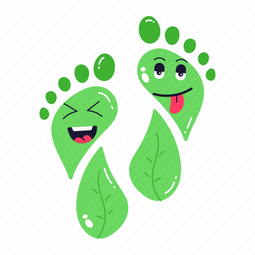 Eco footprints, environmental impact, green footprints, carbon footprints, ecological impact sticker - Download on Iconfinder