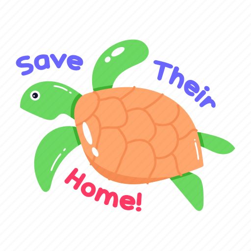 Save turtle, aquatic animal, tortoise, sea creature, sea turtle sticker - Download on Iconfinder