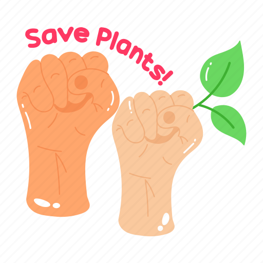 Save plants, save nature, eco care, save environment, environment day sticker - Download on Iconfinder