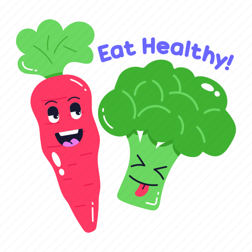 Healthy food, eat healthy, healthy diet, organic food, cute vegetables sticker - Download on Iconfinder