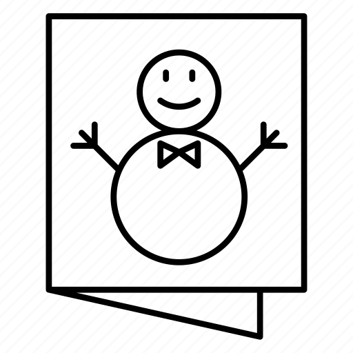 Winter, snowman, paper, holiday, card icon - Download on Iconfinder