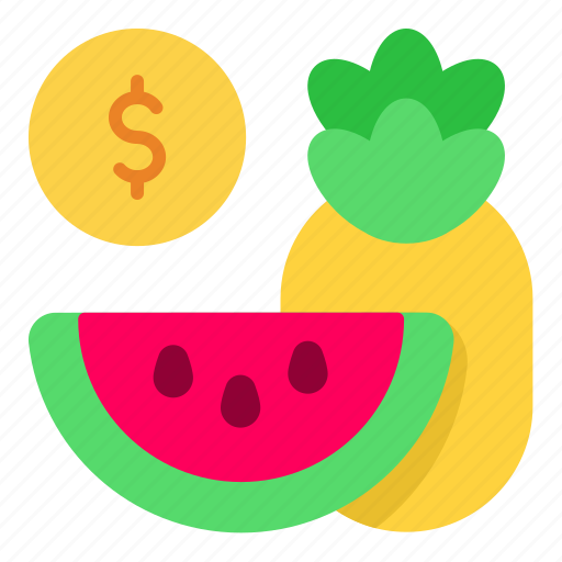 Watermelon, and, pineapple, price, tag, label, sale icon - Download on Iconfinder