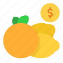 orange, and, lemon, price, tag, label, sale