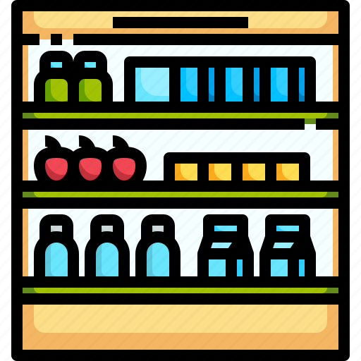 Drink, food, groceries, milk, shelf, shelves, shopping icon - Download on Iconfinder