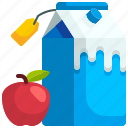 apple, dairy, food, milk, products, supermarket