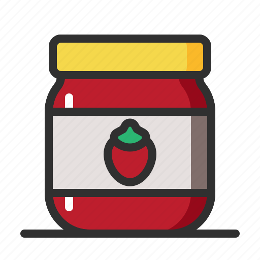 Bread, fruit, jam, jar, strawberry icon - Download on Iconfinder