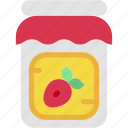 jam, strawberry, breakfast, food, jar, healthy