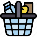 basket, groceries, food, vegetables, supplies, shopping