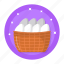 eggs, basket, bucket, box, tray 