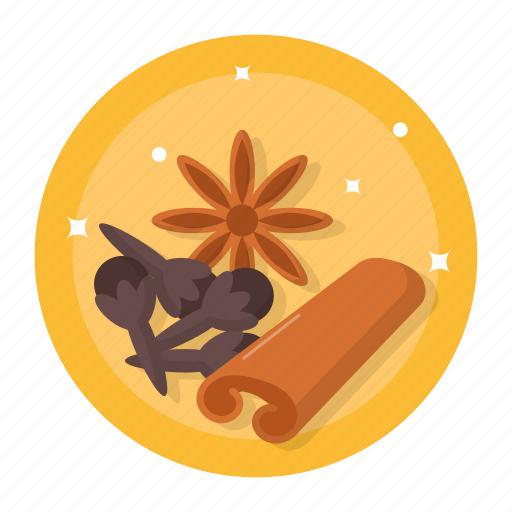 Spices, herbs, cloves, cinnamon, nutmeg, leaves icon - Download on Iconfinder