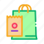 bag, business, card, cart, money, receipt 