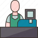cashier, register, payment, store, clerk