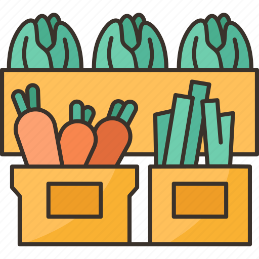 Vegetable, boxes, food, harvest, stand icon - Download on Iconfinder