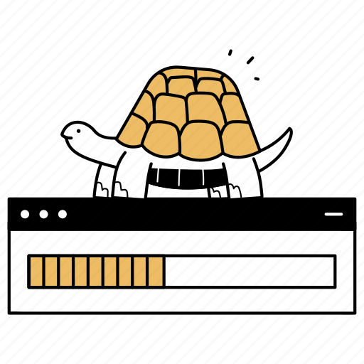Loading, slow, turtle, speed, load, download, downloading illustration - Download on Iconfinder