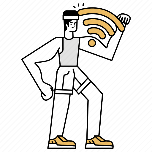 Technology, wifi, wireless, internet, signal, strong, connection illustration - Download on Iconfinder