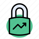 growth, increase, padlock, protection, security