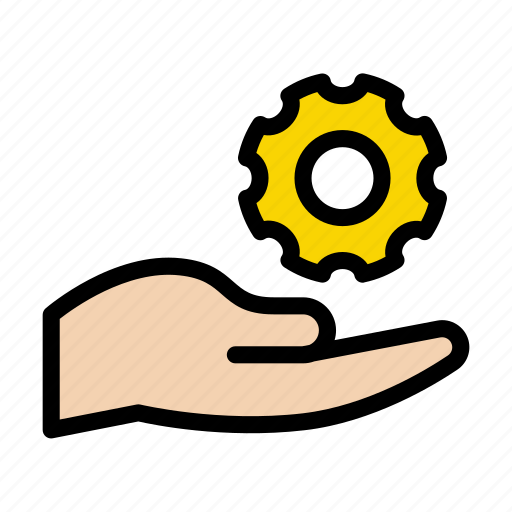 Configure, gear, hand, setting, tools icon - Download on Iconfinder