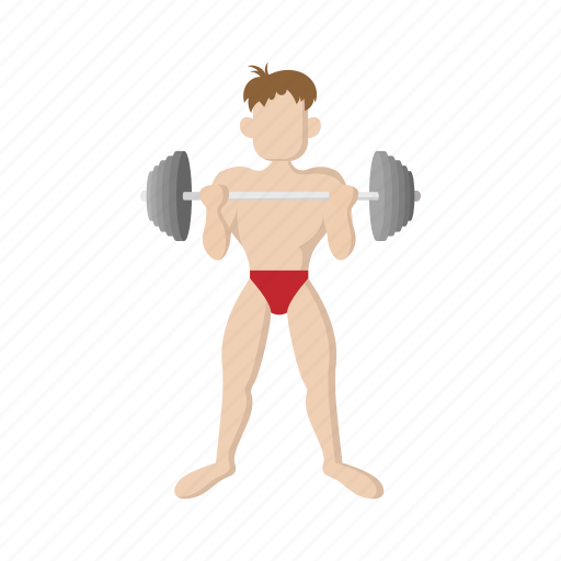 Barbell, cartoon, exercise, gym, muscle, sport, weight icon - Download on Iconfinder