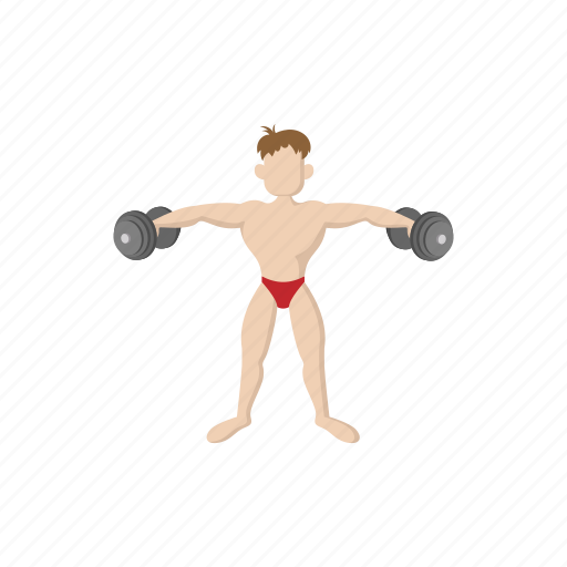 Athlete, bench, cartoon, dumbbell, healthy, muscle, strong icon - Download on Iconfinder