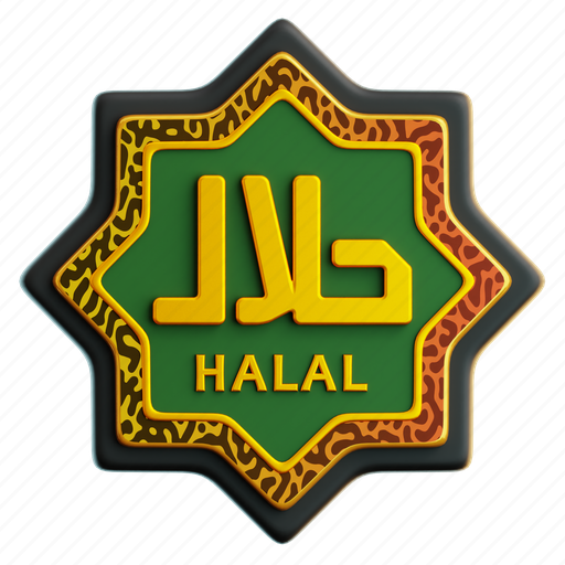Halal, sign 3D illustration - Download on Iconfinder
