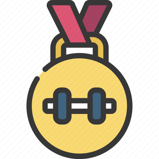 Weight, lifting, medal, fitness, medallion, winner icon - Download on Iconfinder