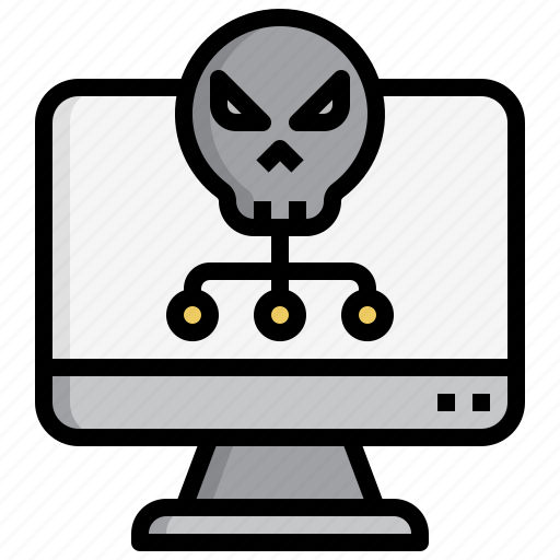 Computer, ransomware, skull, virus, hacking icon - Download on Iconfinder