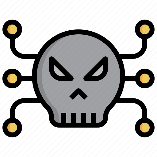 Network, hacking, skull, cyber, attack icon - Download on Iconfinder