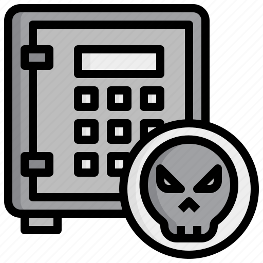 Safebox, malware, virus, hacking, skull icon - Download on Iconfinder