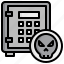 safebox, malware, virus, hacking, skull 