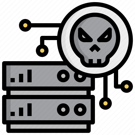 Server, hacker, crime, malware, skull icon - Download on Iconfinder