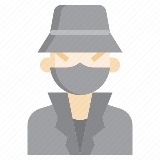 Hacker, crime, man, coat, spyware icon - Download on Iconfinder