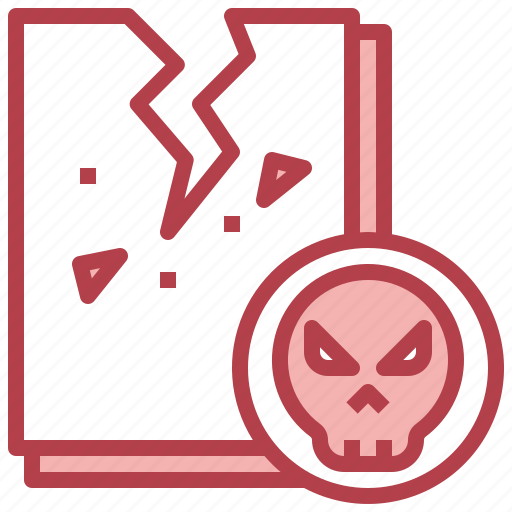 Corrupted, file, error, broken, virus, skull, hacking icon - Download on Iconfinder