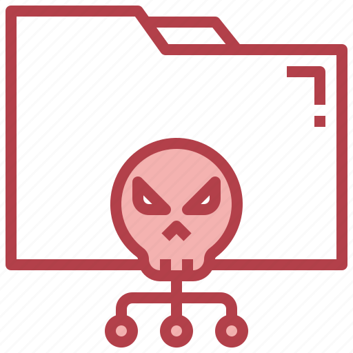 Folder, malware, virus, skull, hacking icon - Download on Iconfinder