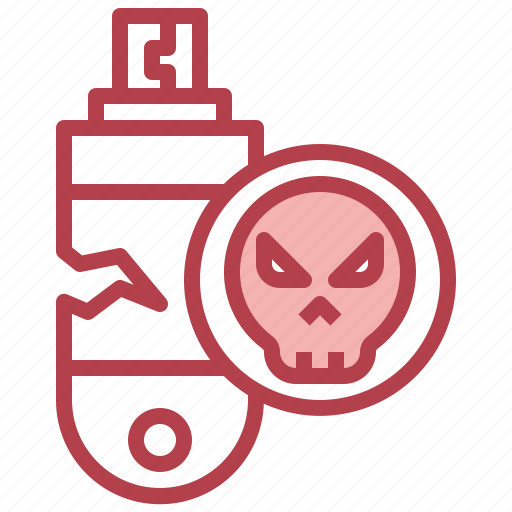 Pendrive, malware, virus, security, skull icon - Download on Iconfinder