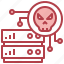 server, hacker, crime, malware, skull 