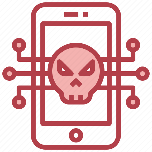Smartphone, virus, skull, malware, technology icon - Download on Iconfinder