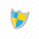 blue, cartoon, protection, secure, security, shield, yellow