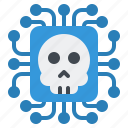 malware, hacker, attack, virus, skull