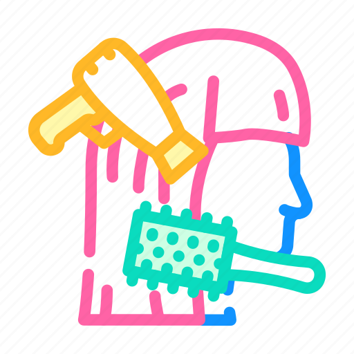 Brushing, hair, salon, hairstyle, service, painting icon - Download on Iconfinder
