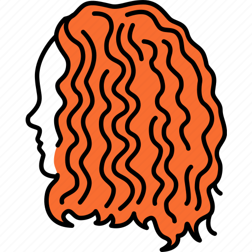 Woman, red, curly, hair, afro, curls icon - Download on Iconfinder