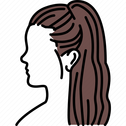 Hairstyle, high, tail, brown, haired icon - Download on Iconfinder